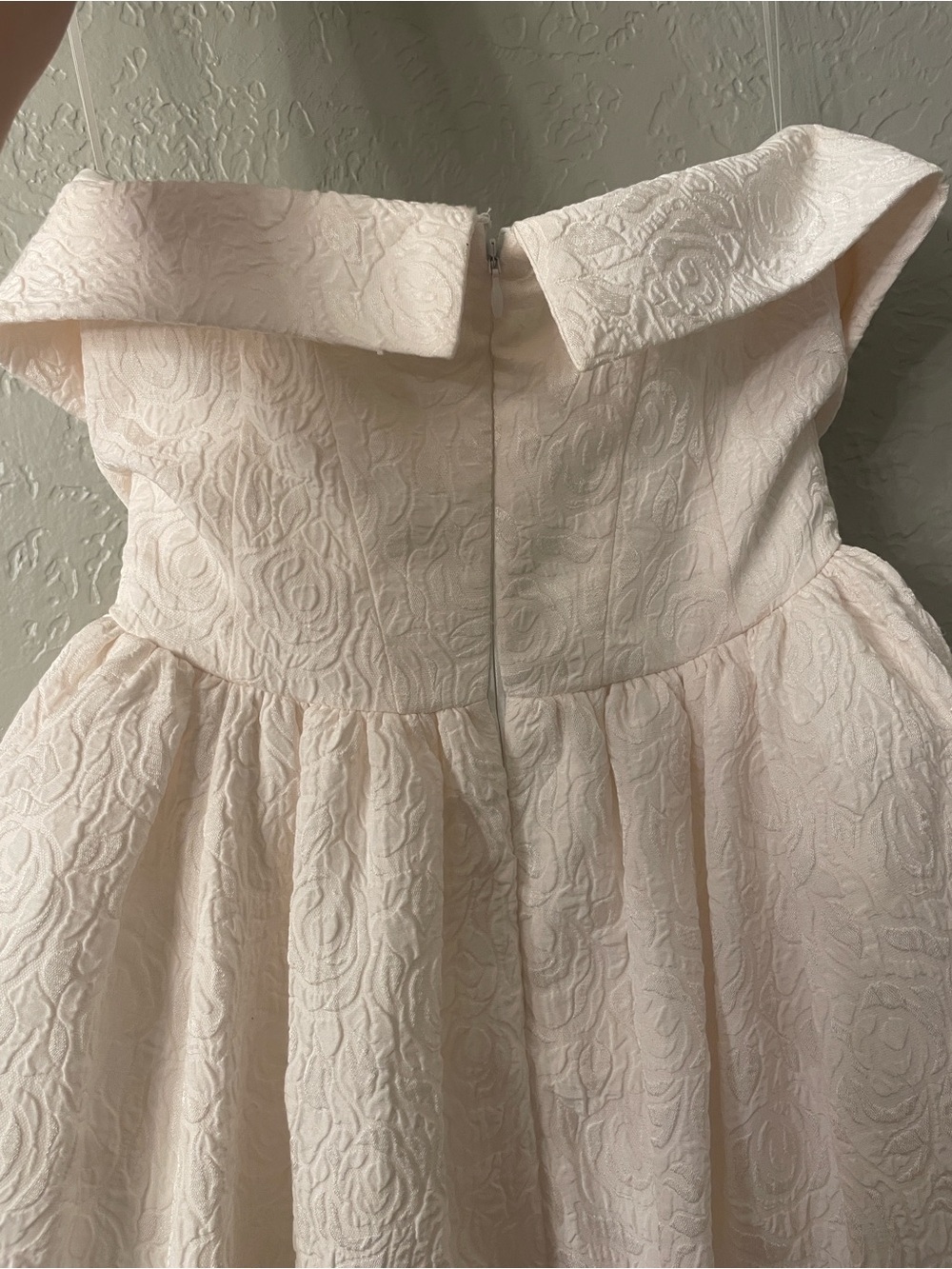 BHLDN Strapless White Jacquard A-Line Dress - Picture 6 of 7